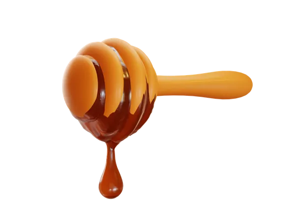 Honey spoon  3D Illustration