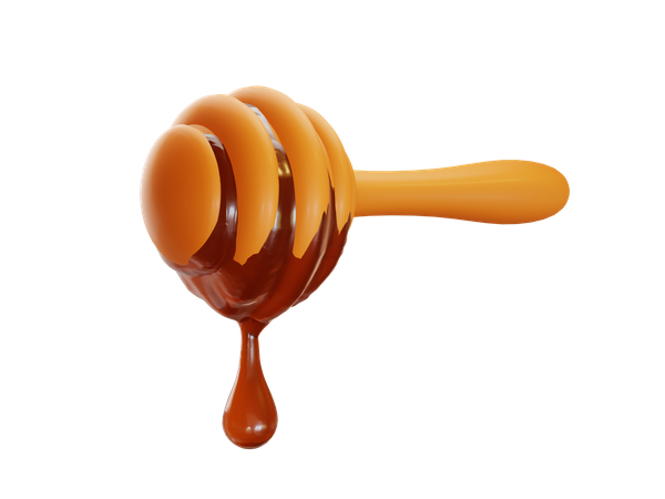 Honey spoon  3D Illustration