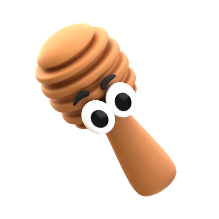 Honey Stick Cartoon  3D Icon