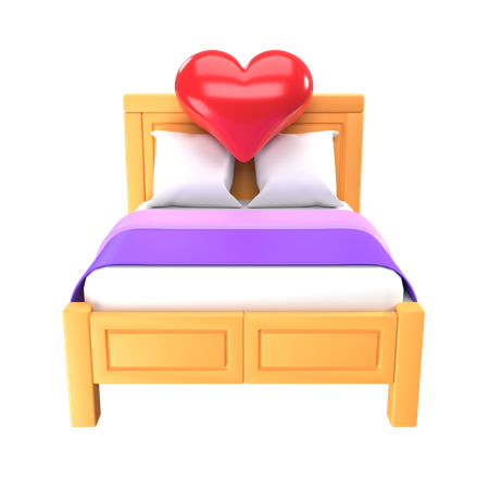 Honeymoon Bed  3D Icon
