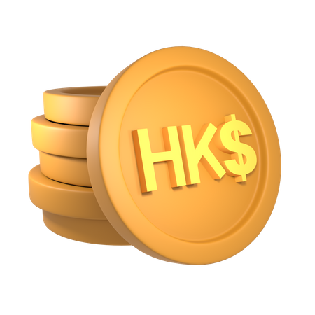 Hong Kong dollar  3D Icon