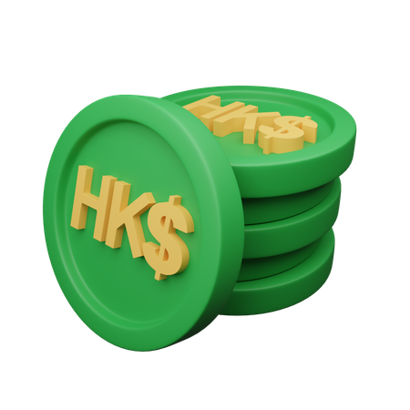 Hong Kong dollar  3D Icon