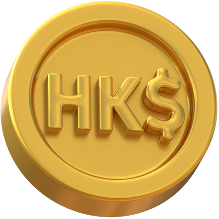 Hong Kong Dollars Coin  3D Icon