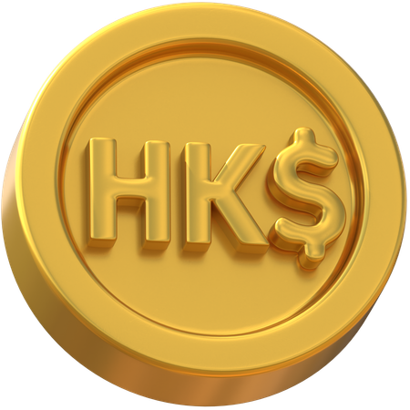 Hong Kong Dollars Coin  3D Icon