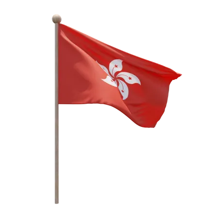 Hong Kong Flagpole  3D Flag