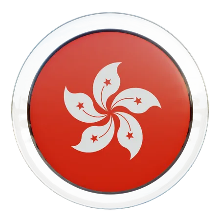 Hong Kong Round Flag  3D Icon