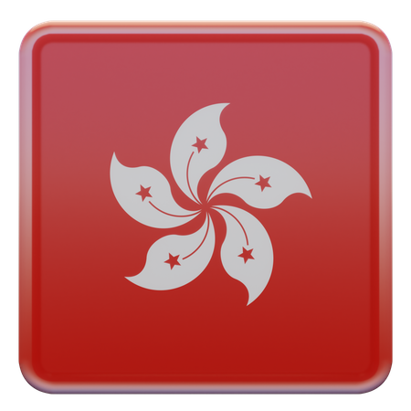 Hong Kong Square Flag  3D Icon