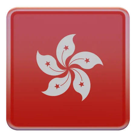 Hong Kong Square Flag  3D Icon