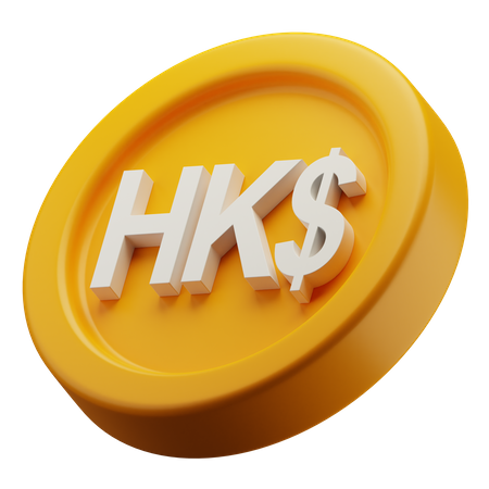 Hongkong Dollar Gold Coin  3D Icon