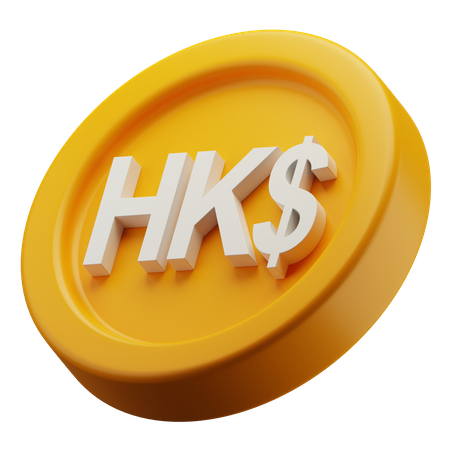 Hongkong-Dollar-Goldmünze  3D Icon