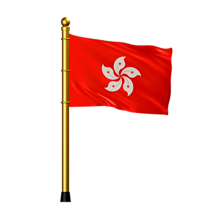 Hongkong Flagge  3D Icon