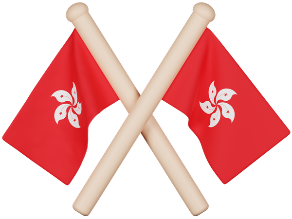 Hongkong Flagge  3D Icon