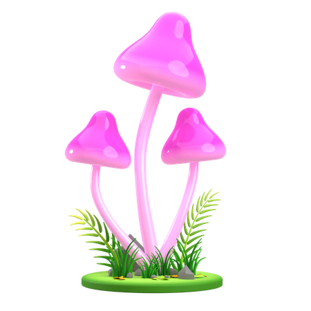 Hongo Tallo rosa  3D Icon