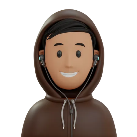 Hoodie Boy  3D Icon