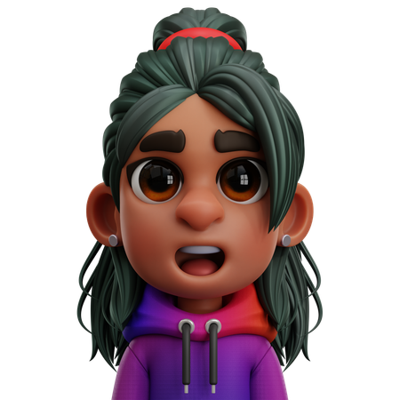 Hoodie Girl  3D Icon