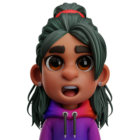 Hoodie Girl  3D Icon