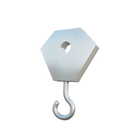 Hook pulley 3D Illustration