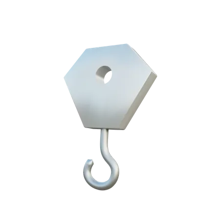 Hook pulley  3D Illustration