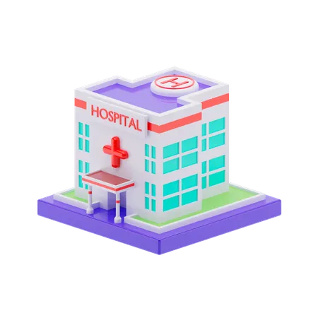 Hôpital  3D Illustration