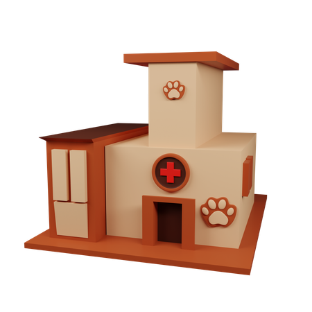 Hôpital pour animaux de compagnie  3D Icon