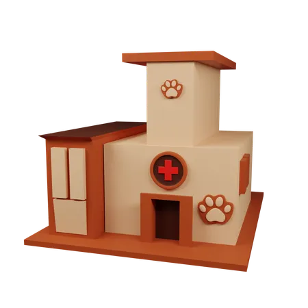 Hôpital pour animaux de compagnie  3D Icon