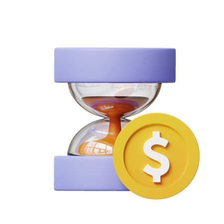 Moneda de dinero de la hora de arena  3D Icon