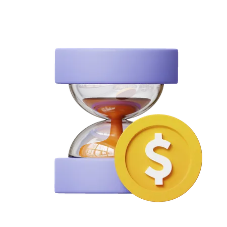 Moneda de dinero de la hora de arena  3D Icon