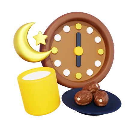 Hora del iftar  3D Icon