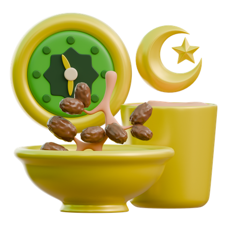 Hora del iftar  3D Icon