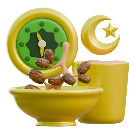 Hora del iftar  3D Icon