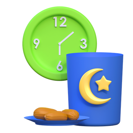 Hora del iftar  3D Icon