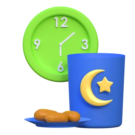 Hora del iftar  3D Icon