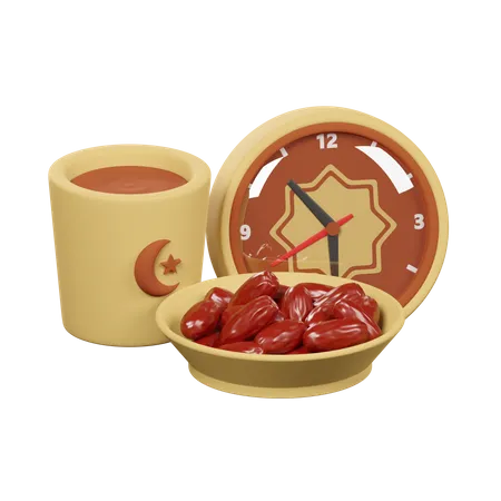 Hora del iftar  3D Icon