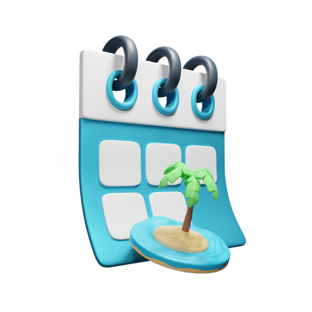 Calendrier des vacances  3D Icon