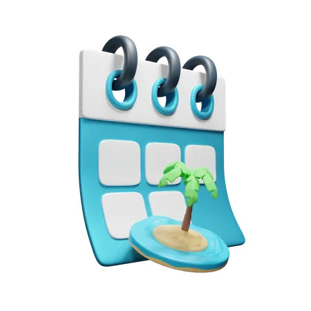 Calendrier des vacances  3D Icon