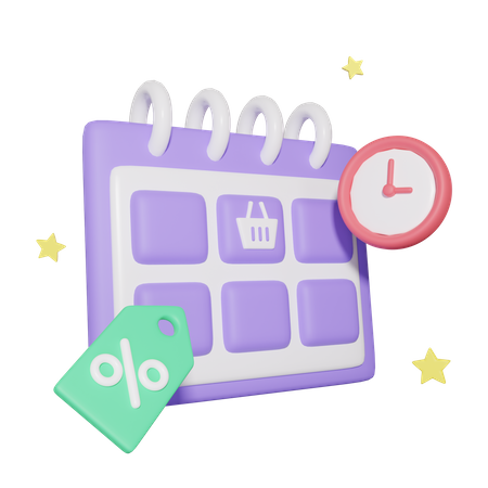 Horario de compras  3D Icon