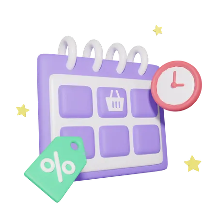 Horario de compras  3D Icon