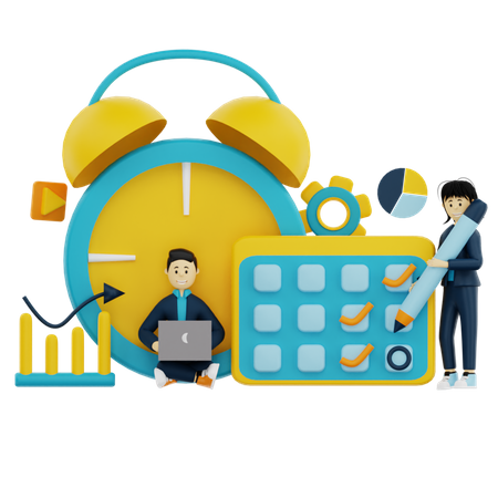 Horario comercial  3D Illustration