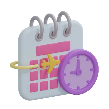 Horario de vuelo  3D Icon