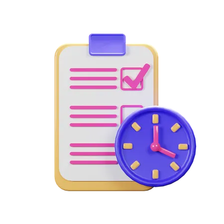 Hora agendada  3D Icon