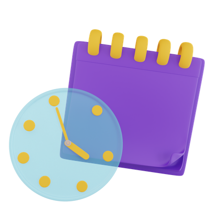 Hora agendada  3D Icon