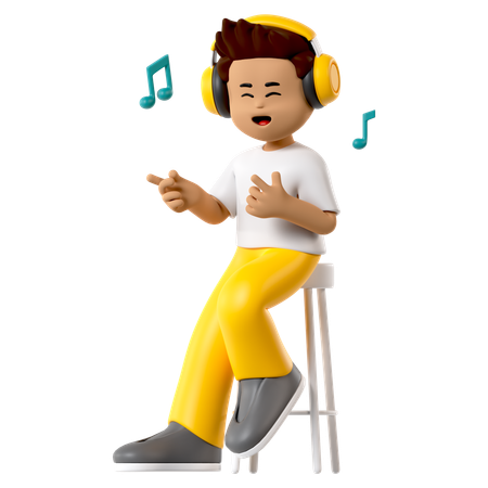 Hören musik junge  3D Icon