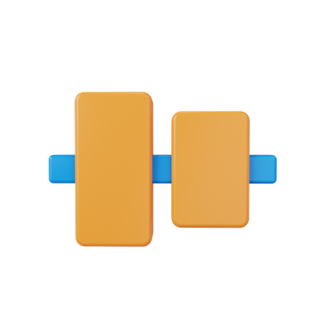 Horizontal Align  3D Icon