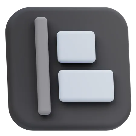 Horizontal Align Left  3D Icon