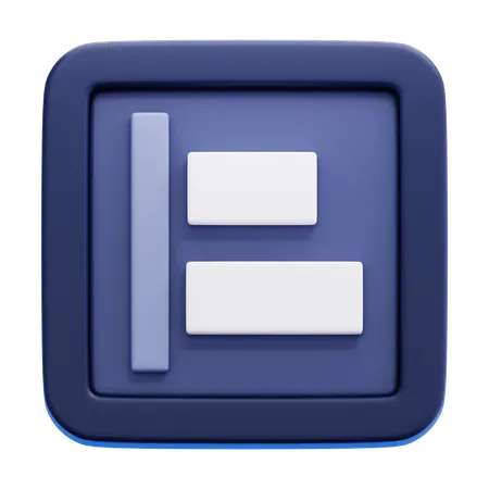 Horizontal Align Left  3D Icon