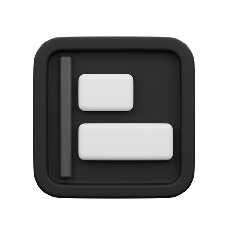 Horizontal Align Left  3D Icon