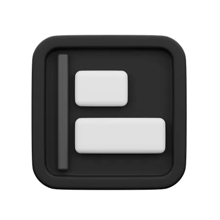 Horizontal Align Left  3D Icon