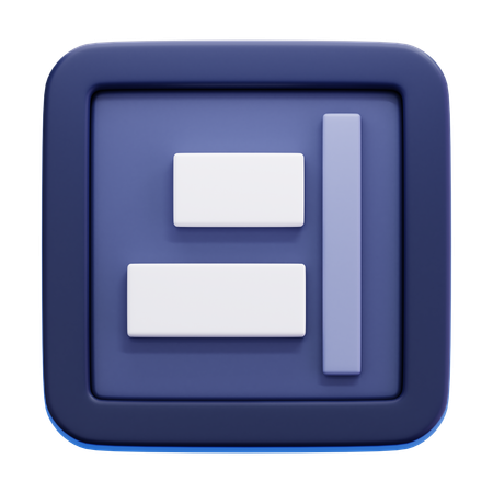 수평 오른쪽 정렬  3D Icon