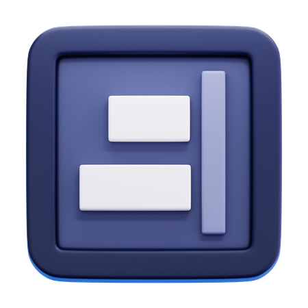 Horizontal Align Right  3D Icon