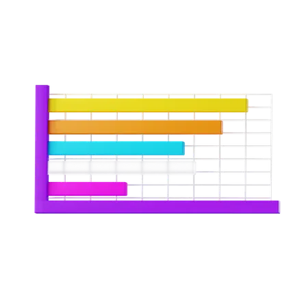 Horizontal Bar Chart  3D Icon